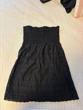 Black Strapless Eyelet Sundress